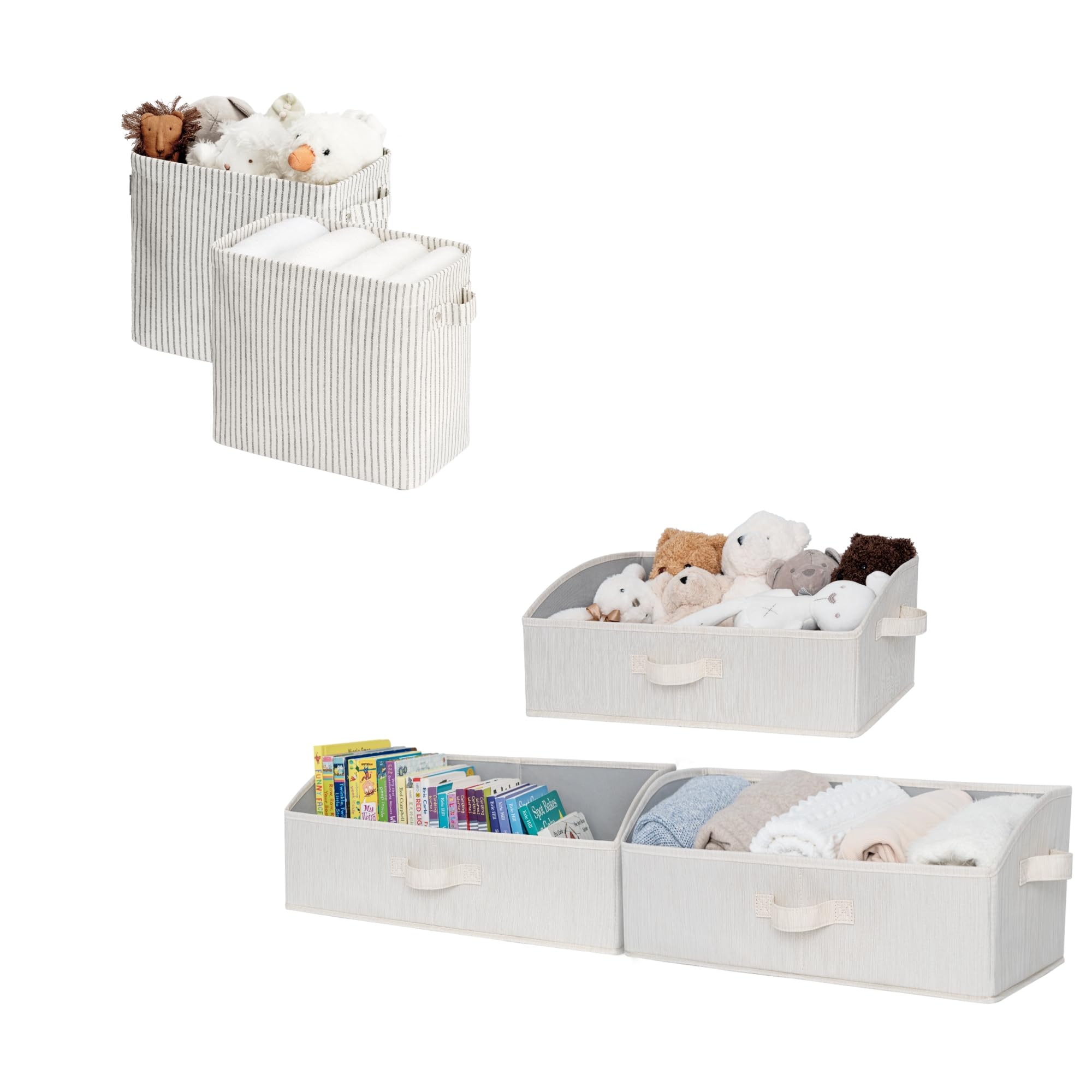 StorageWorks Narrow Storage Bins - Small Fabric Baskets for Shelves & Closet Organization | Trapezoid Storage Box | Perfect for Bedroom, Bathroom & Kids Room Storage Solutions