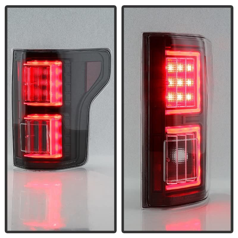 Spyder 5085955 LED Tail Lights for Ford F150 2018-2019 - Black Light Bar (Excludes Rear Blind Spot Sensor Models) - Perfect for Off-Roading & Night Driving