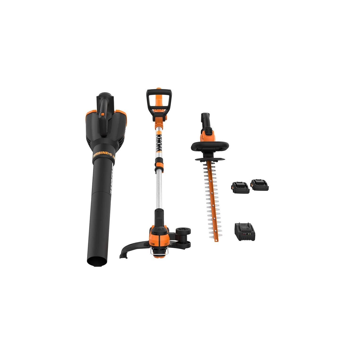 Worx 20V Power Share Cordless 3-Piece Combo Kit - Leaf Blower, String Trimmer & Hedge Trimmer | Perfect for Lawn Care, Yard Maintenance & Landscaping