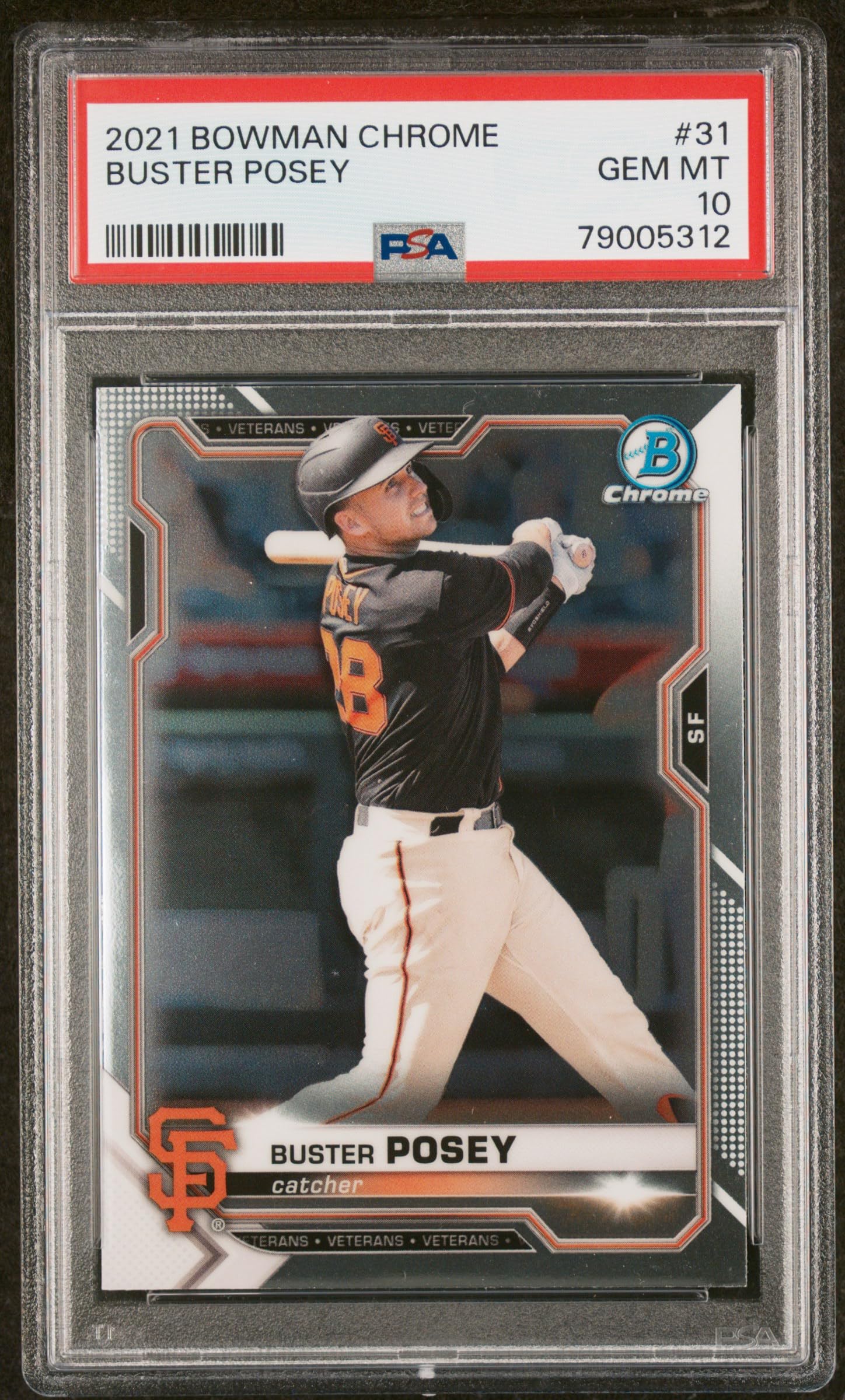 Buster Posey 2021 Bowman Chrome Baseball Card #31 PSA 10 Gem Mint - Rare Collectible for Baseball Fans & Card Investors (Perfect for Display, Trading, and Investment)