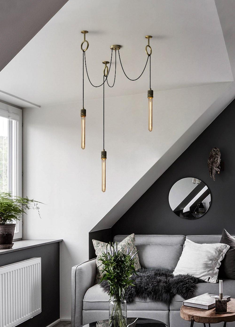 Industrial Spider Chandelier - Modern Black Iron Web Design Ceiling Light Fixture for Dining Room, Living Room & Bedroom Decor
