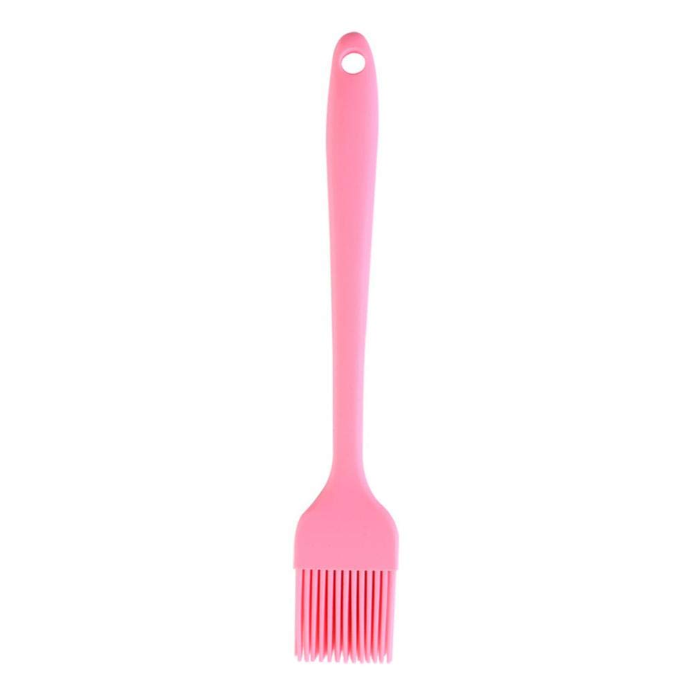 Heat-Resistant Silicone Basting Brush for Baking, BBQ, Grilling - Pastry, Bread, Cake, Meat & Marinades - Non-Stick Kitchen Brush with Ergonomic Handle (Pink) | Perfect for Basting Butter, Oil & Sauces on Cookies, Steaks & Roasts