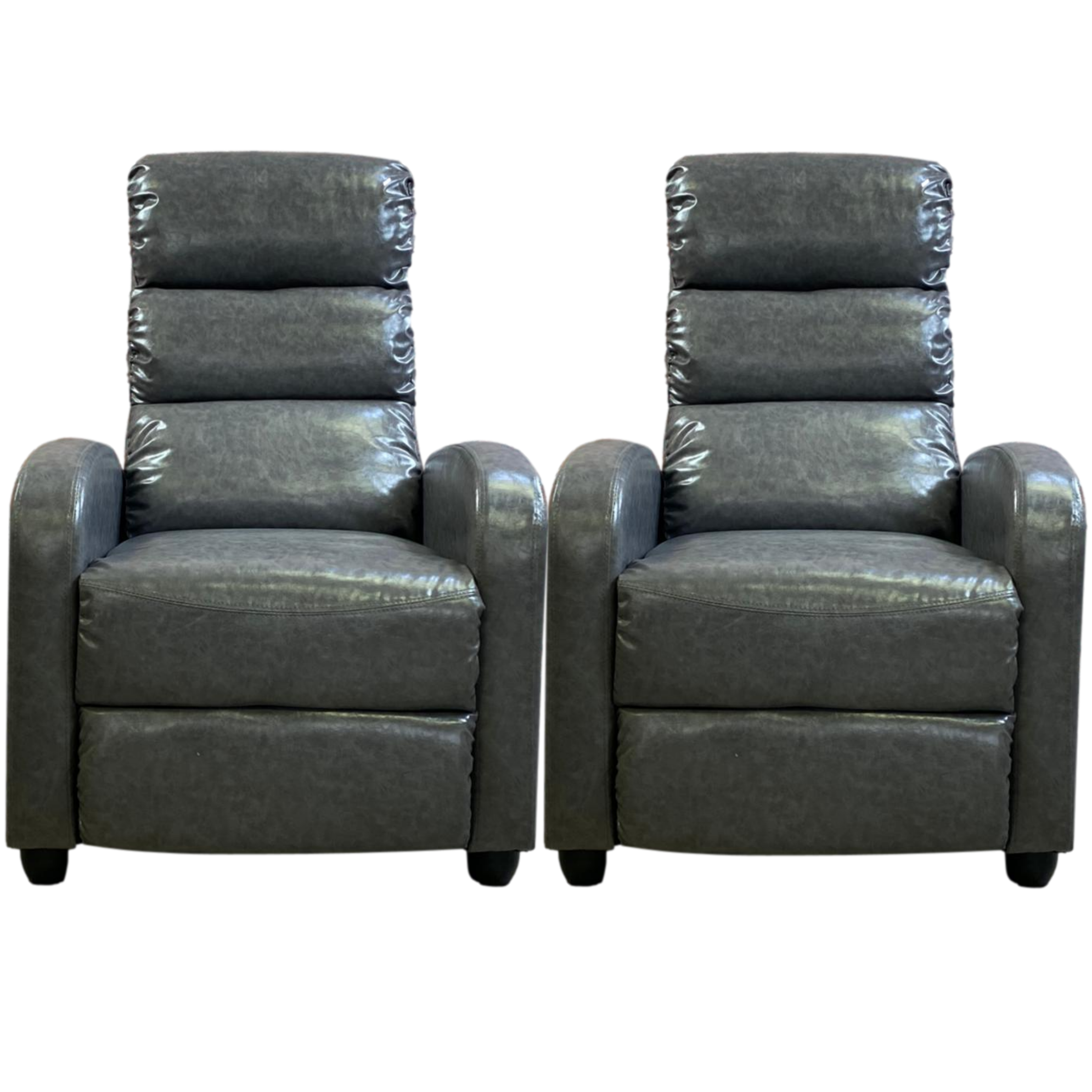 Premium 810 Theatre Gaming Recliner Set of 2 - Gray Luxury Reclining Chairs for Home Theater & Game Room - Perfect for Movie Nights & Esports Gaming
