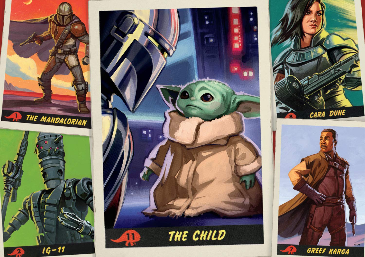 Star Wars The Mandalorian 500-Piece Jigsaw Puzzle - Buffalo Games Trading Card Collection - Perfect for Family Game Night & Star Wars Fans Gift