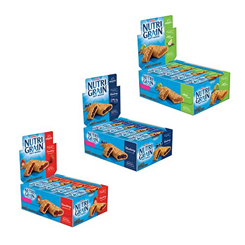 Kellogg's Nutri-Grain Breakfast Bars Variety Pack - Apple, Blueberry, Strawberry (48ct) for On-the-Go Snacking
