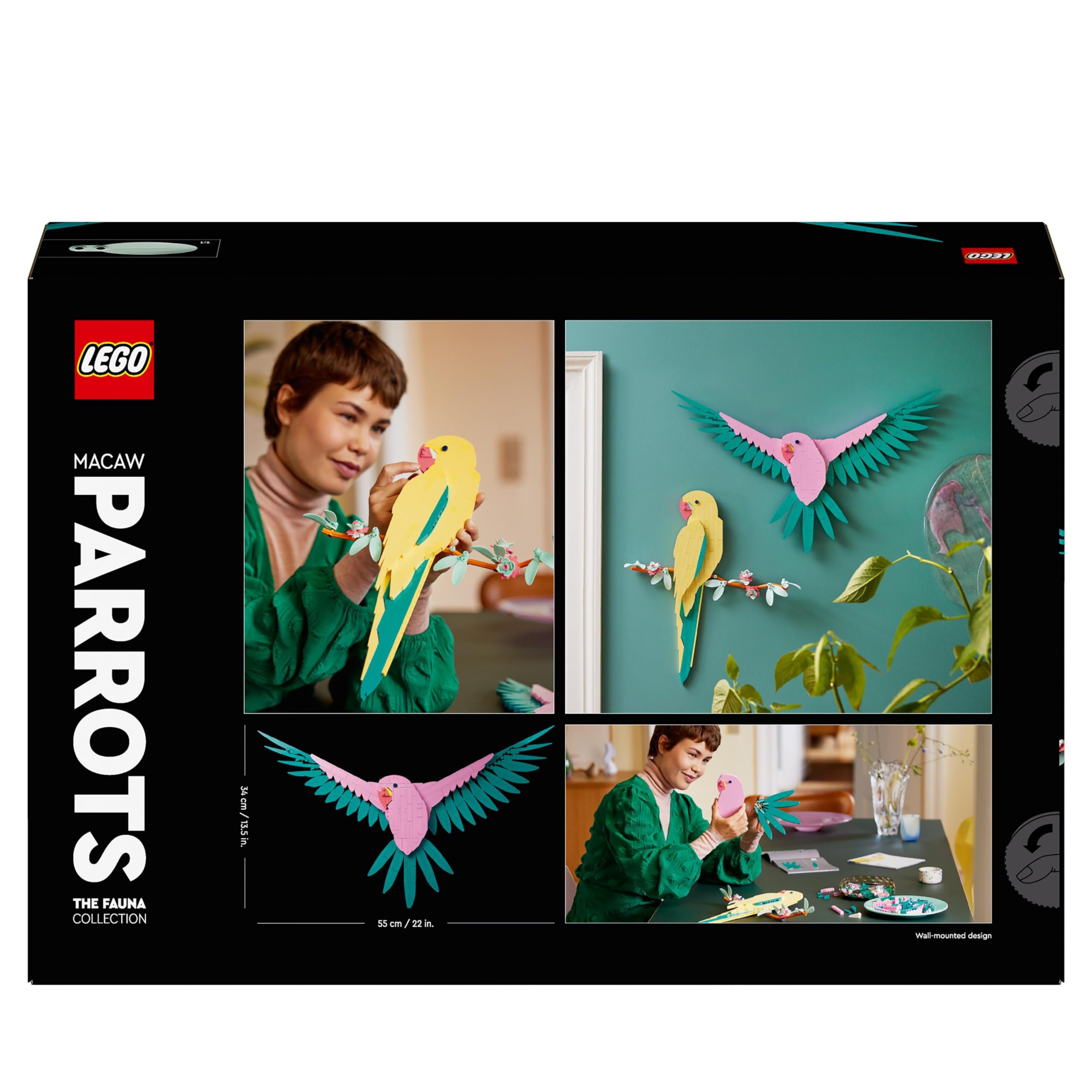 LEGO Art The Wild Collection – Macaw Parrots, DIY Wall Art Decor with Exotic Bird Design, Creative Craft Kit for Adults, Unique Gift for Women & Men, Him & Her (Set 31211) – Perfect for Home Office, Living Room & Bedroom Decor