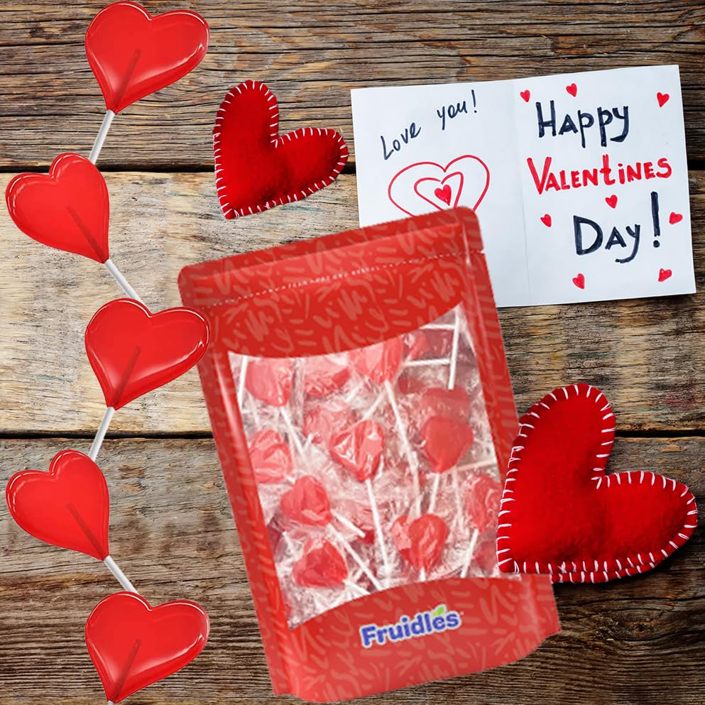 Valentine's Heart Lollipops Candy - Individually Wrapped Bulk 20lbs (12g Each) - Perfect for Valentine's Day Gifts, Party Favors & Sweet Treats