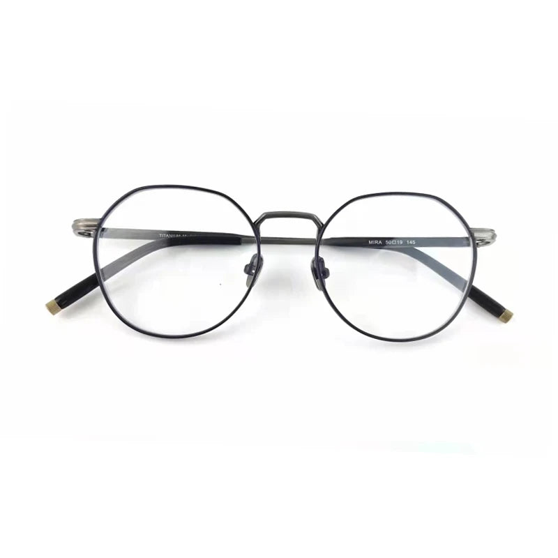 Stylish Unisex Black Titanium Round Full Rim Eyeglasses M137 - Perfect for Reading, Work & Everyday Fashion