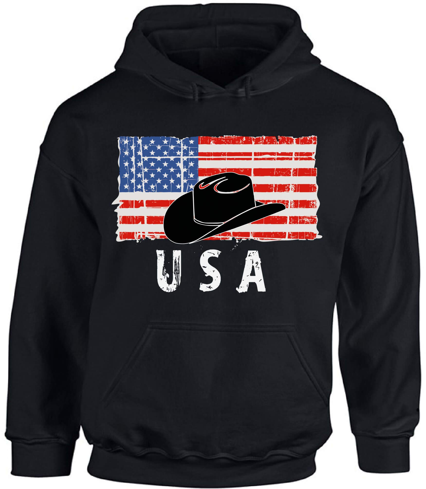 Stylish Cowboy Hat USA Hoodie - Unisex Western Cowboy Hat Sweatshirt for Men & Women | Perfect for Rodeo, Country Music Festivals & Western-Themed Parties