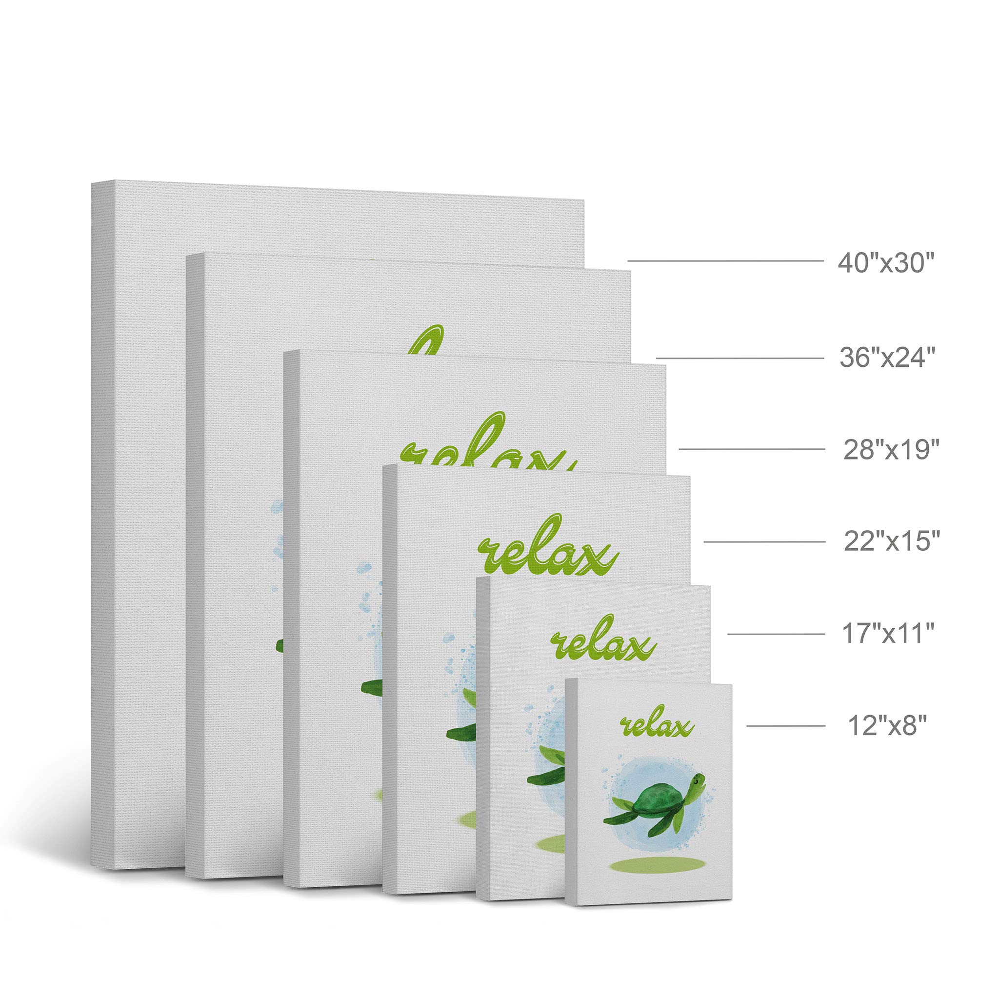 Smile Art Design Relax Typography Turtle Canvas Print - 17x11 Inch Ready to Hang Bathroom Wall Decor for Kids, Nursery & Home - Made in USA | Perfect for Children's Bathrooms, Playrooms & Baby Shower Gifts