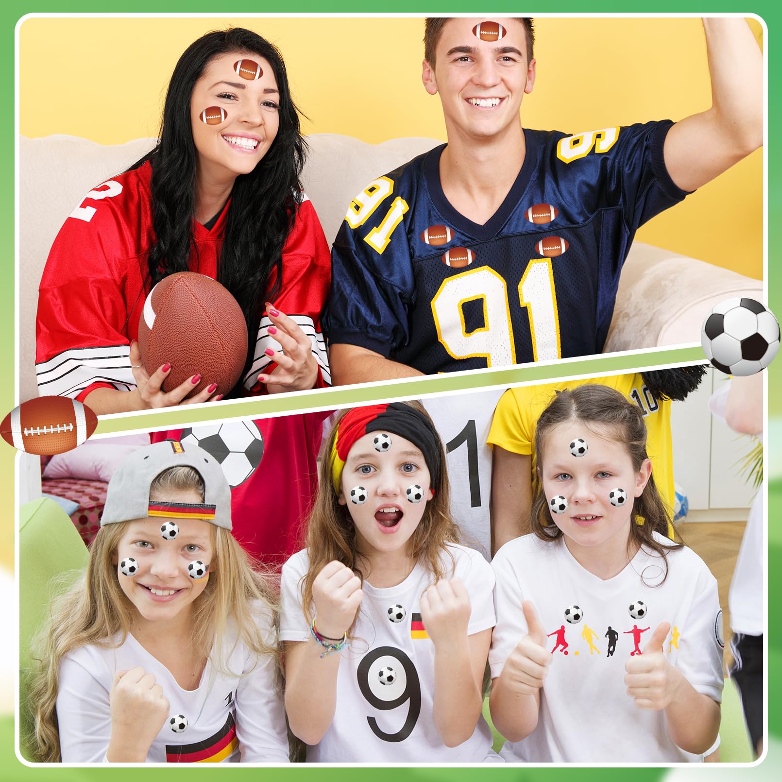 250 Pcs Sports Ball Stickers for Kids - Soccer, Football, Baseball, Basketball & Volleyball Stickers - Perfect for Ball Themed Parties, Birthday Decorations & Classroom Supplies - Great for DIY Projects, Scrapbooking & School Activities