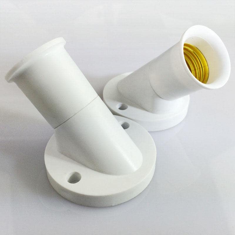 E27 Oblique Screw Lamp Base Socket - White Light Bulb Holder Adapter for Wall Lamps, Ceiling Lights & DIY Lighting Projects - Perfect for Home, Office and Commercial Use