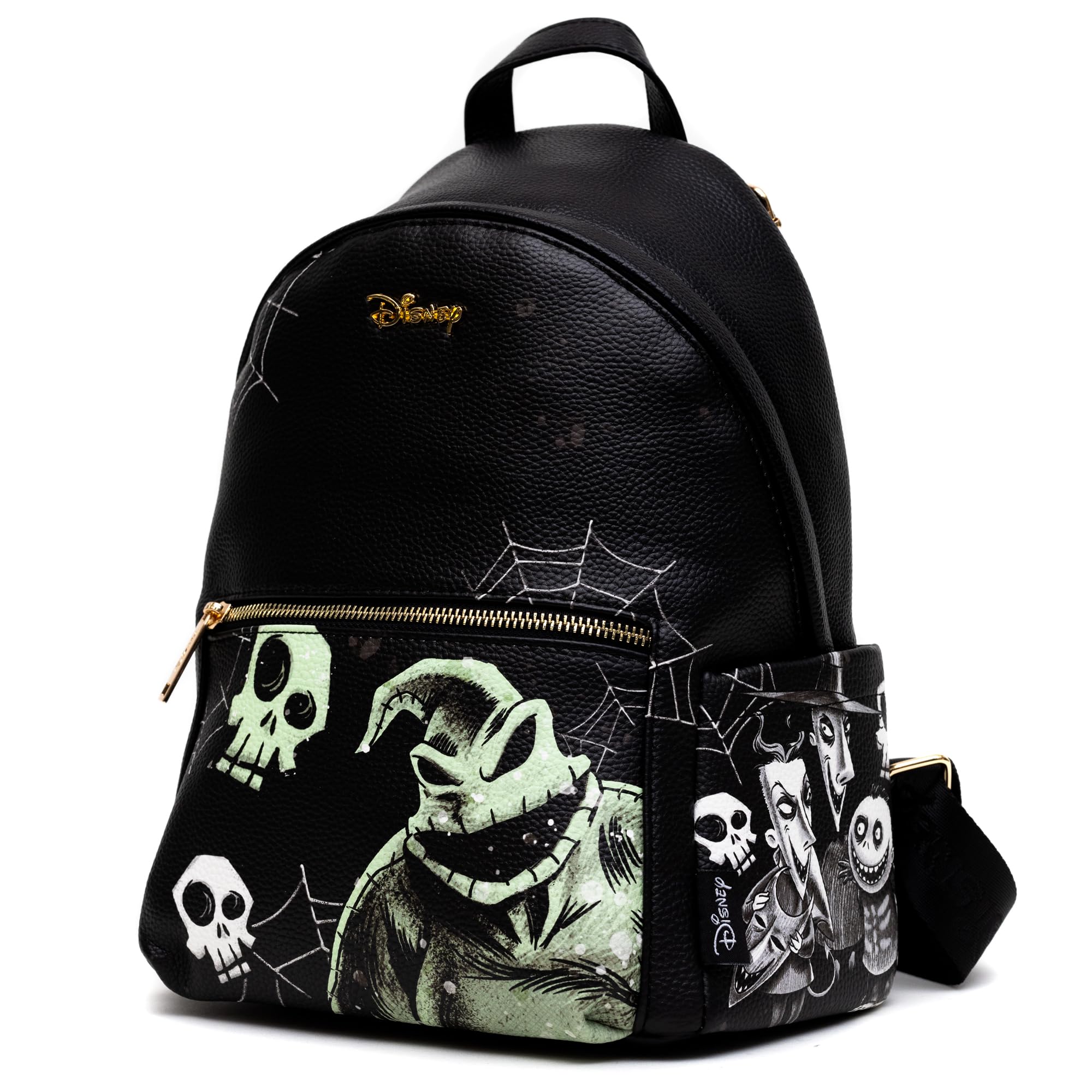 Disney Nightmare Before Christmas Oogie Boogie 12 Inch Vegan Leather Mini Backpack for Women & Teens - Halloween Cosplay, Theme Park Accessory, Anime Convention Bag
