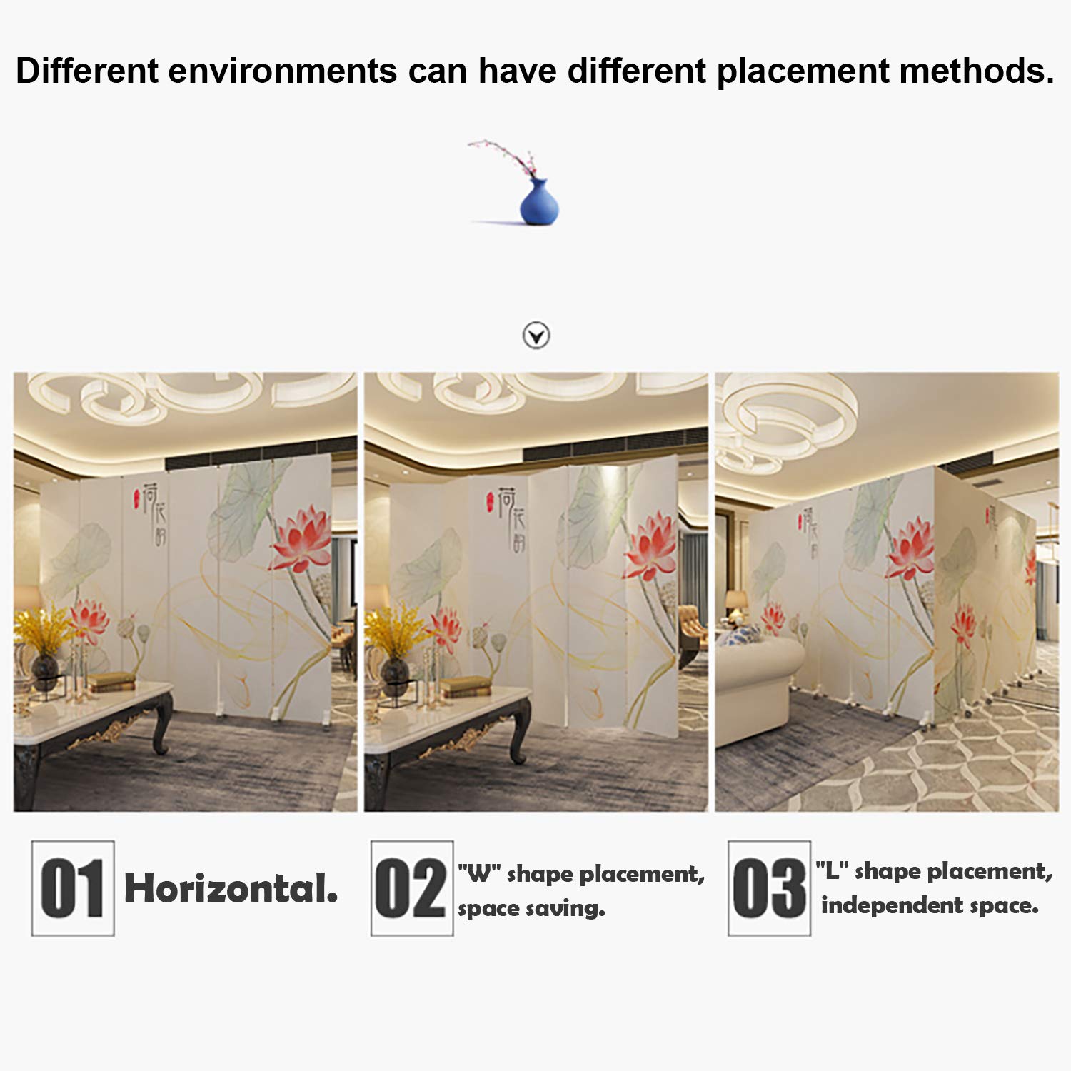 5-Panel Folding Room Divider - Freestanding Privacy Screen for Indoor Use | Canvas Partition Wall Separator | Perfect for Home, Office & Studio Spaces | Inspired by Ozark National Forest Autumn Scenery