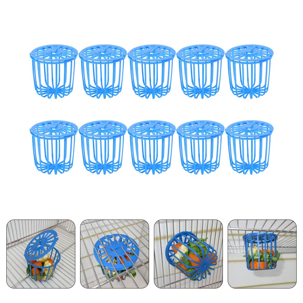 10pcs Bird Feeding Basket - Durable Parrot Fruit & Vegetable Feeder Basket, Foraging Toy for Pet Parrots, Cockatiels, Lovebirds - Perfect for Cage Enrichment & Healthy Snacking