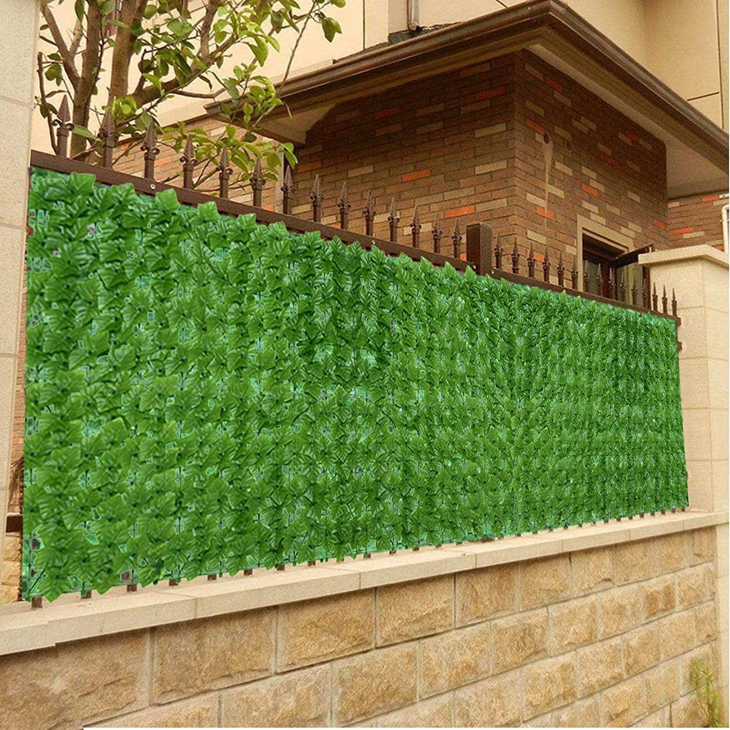 Artificial Leaf Privacy Screen for Garden Decor - 100x500cm Green Faux Foliage Fence Panel | Perfect for Outdoor Landscaping, Wedding Backdrops & Patio Privacy Screens