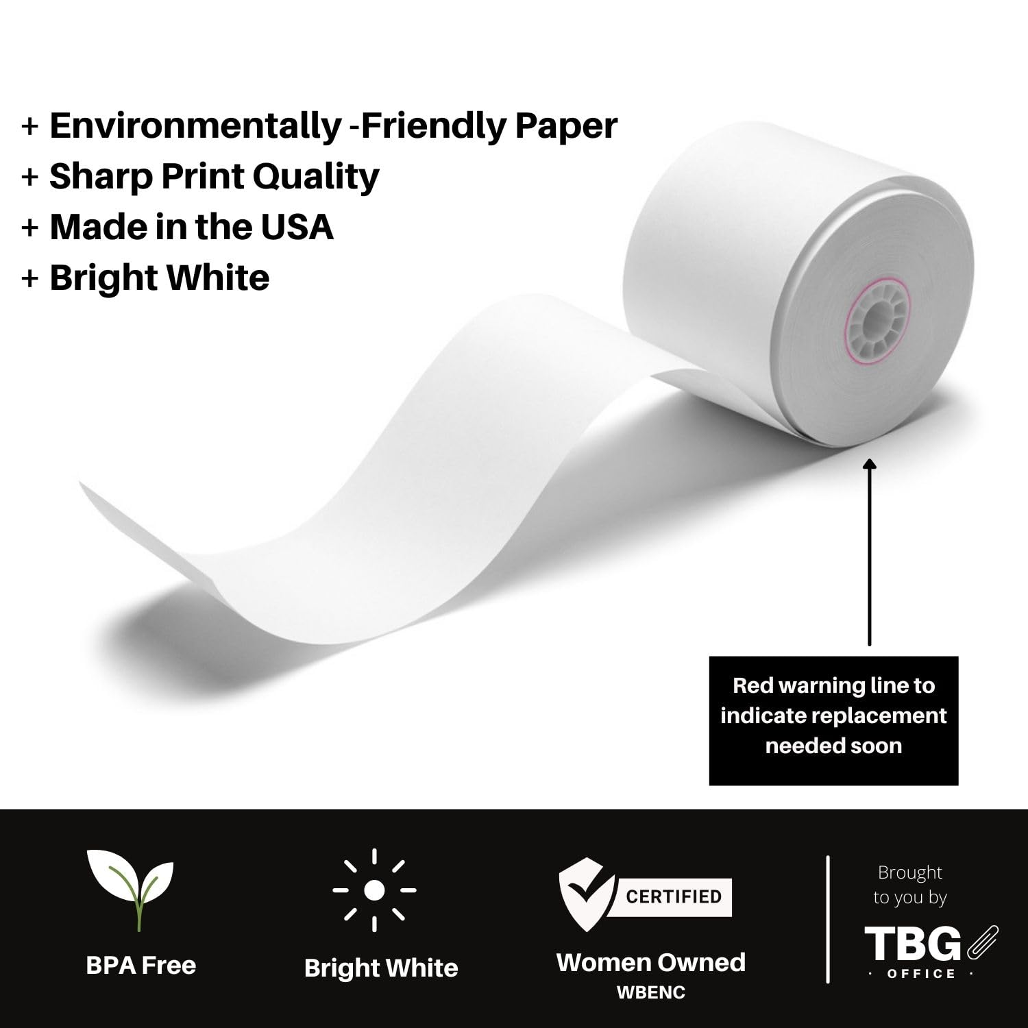 BPA Free Thermal Paper Rolls 3 1/8” x 230’ - 30 Rolls Case - USA Made POS Receipt Paper for Cash Registers & Credit Card Machines - Compatible with Epson, Star, and Zebra Thermal Printers - Ideal for Retail Stores, Restaurants, and Small Businesses