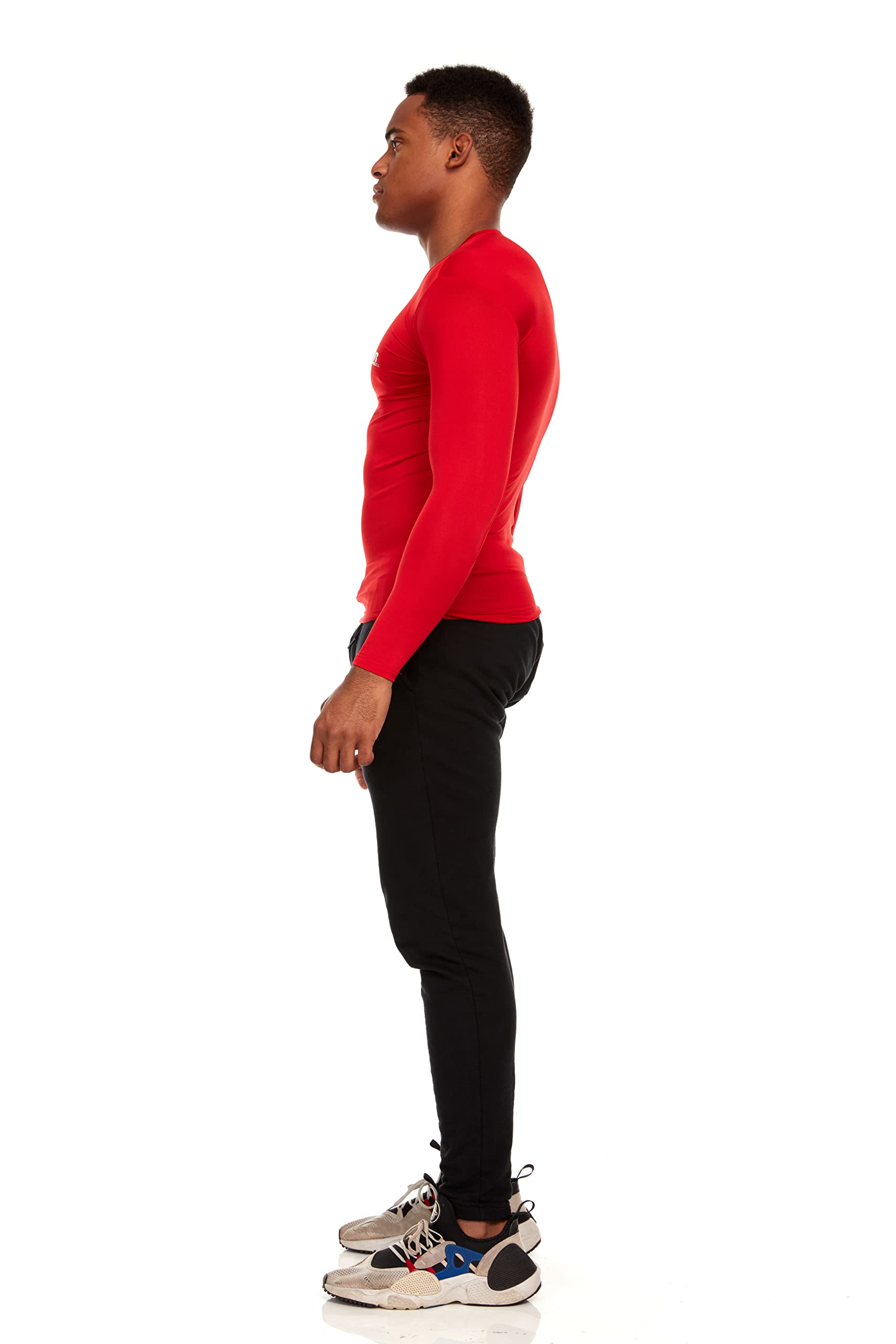Russell Athletic Men's Long-Sleeve Compression Top - Lightweight Moisture-Wicking Workout Shirt for Running, Gym & Training - Performance Baselayer for Cold Weather & Active Sports