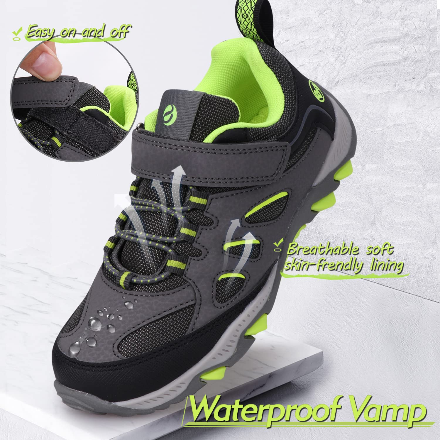 UOVO Boys Sneakers for Running, Tennis & Hiking - Non-Slip Comfortable Athletic Shoes for Kids - Perfect for Outdoor Play, School & Sports Activities (Toddler & Big Boys)