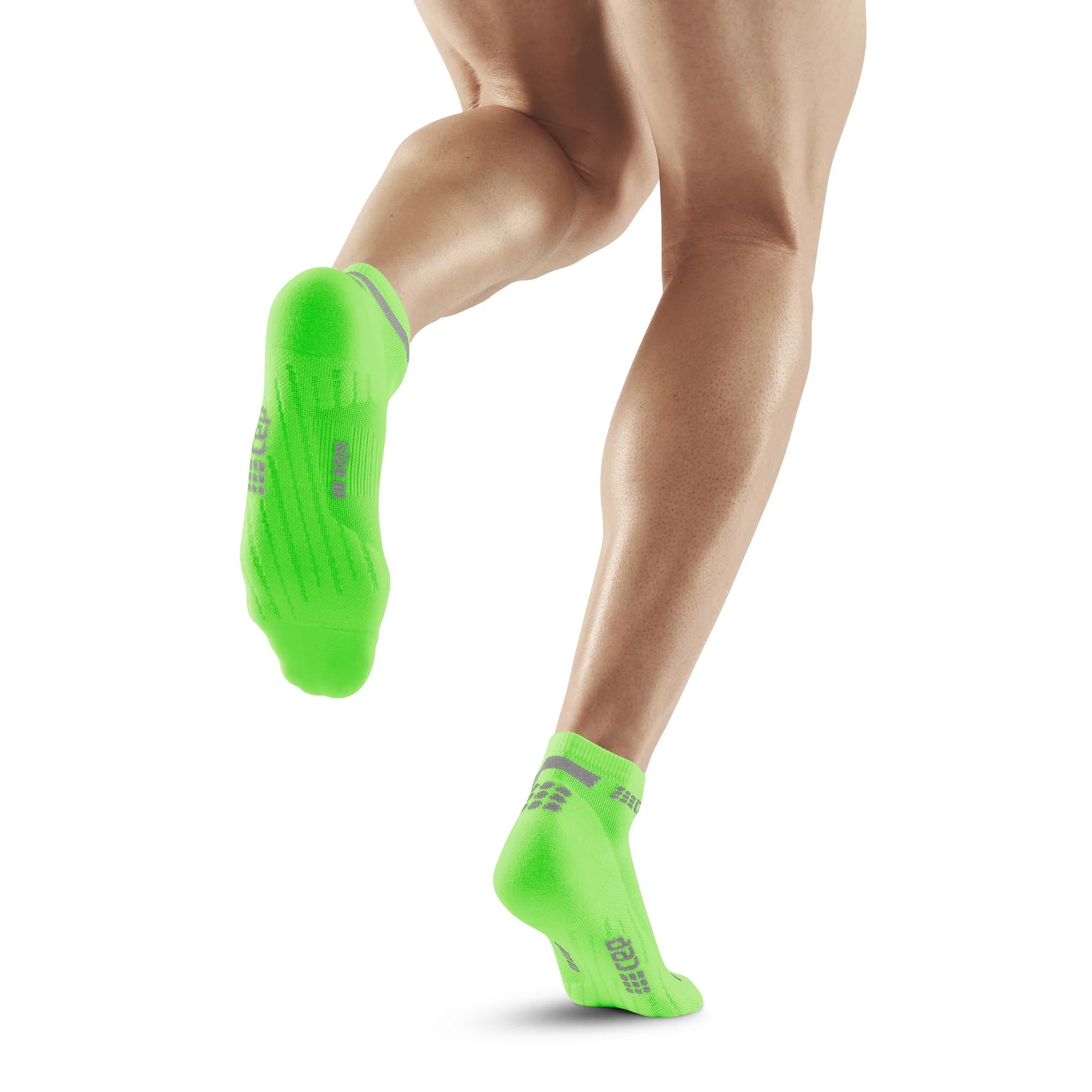 CEP Men's The Run Socks Low Cut v4 - Performance Running Socks for Men, Breathable & Cushioned, Green - Perfect for Marathon, Jogging & Gym Workouts