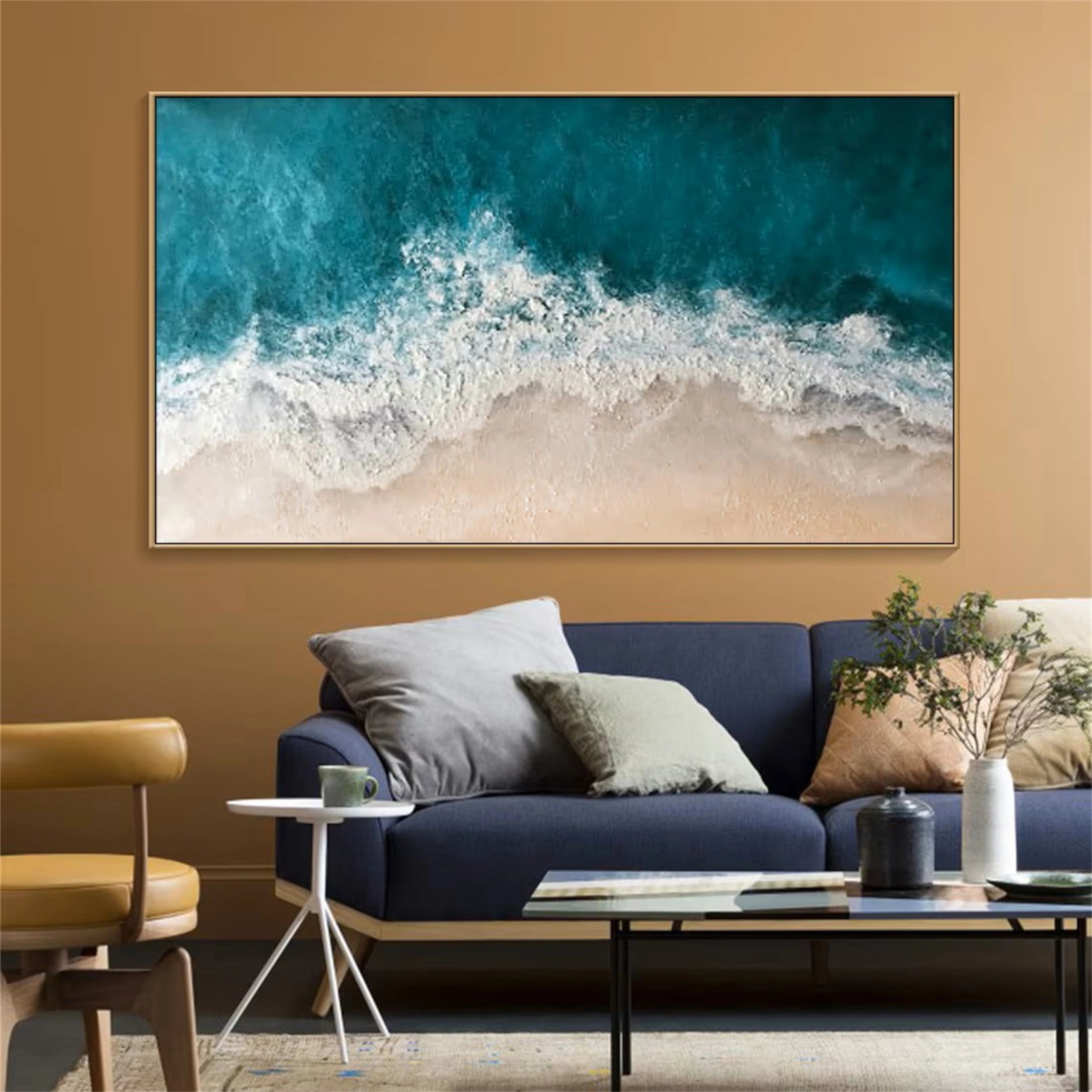 Ocean and Sky Painting #OS 071 - Handmade Canvas Wall Art for Home & Office Decor - Perfect for Living Room, Bedroom or Office Wall Decor