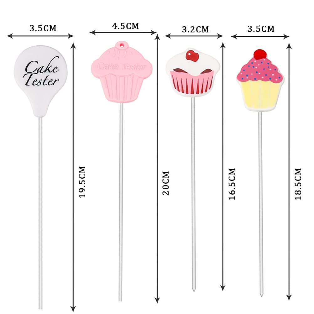 4 Pcs Stainless Steel Cake Tester Needles - Reusable Baking Probe Skewers for Perfect Cake Doneness | Essential Kitchen & Home Baking Tools | Great Stocking Stuffers & Christmas Gifts for Bakers | Ideal for Testing Cakes, Cupcakes & Breads Before Serving