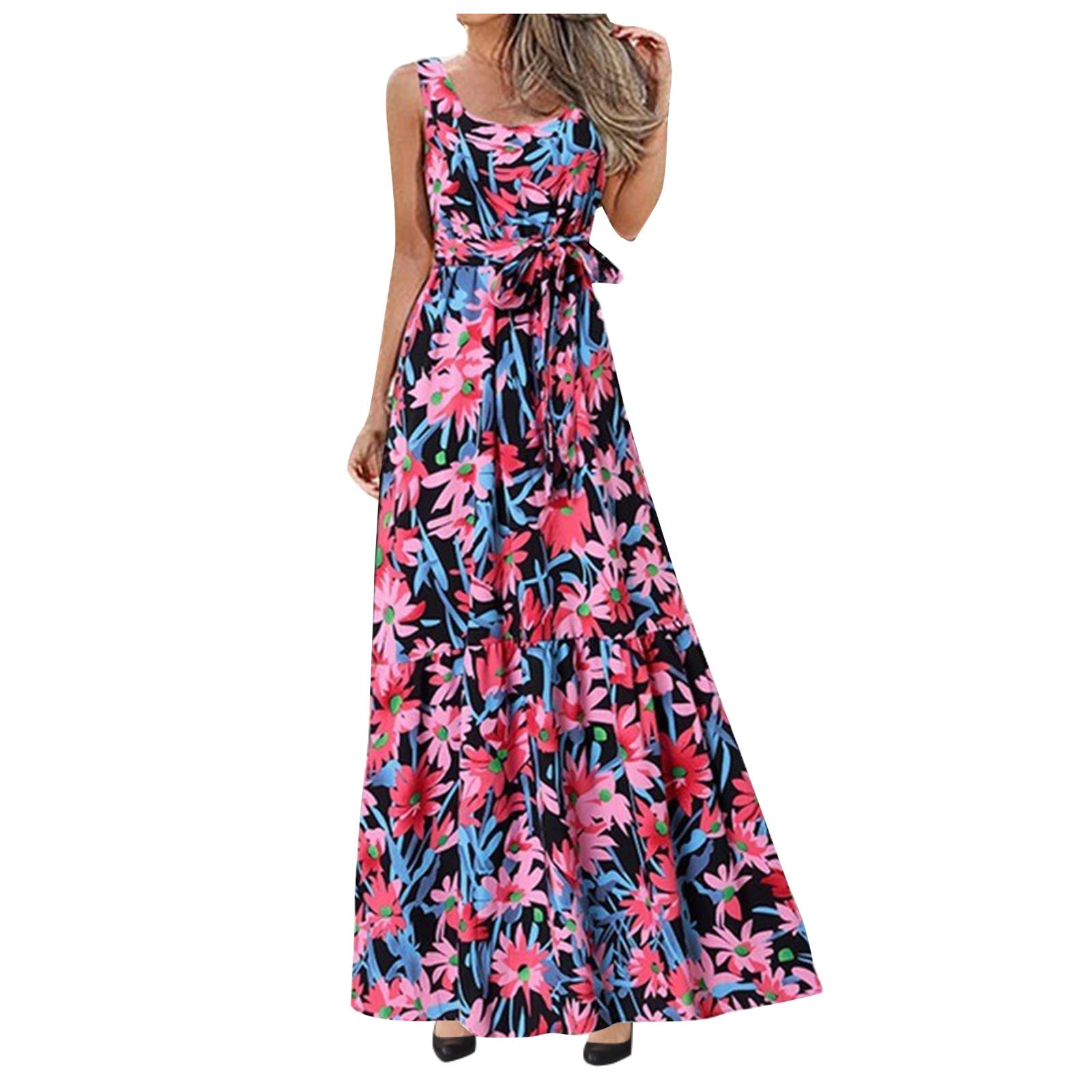 Women's Floral Print Bodycon T-Shirt Dress - Sexy Work & Casual Pencil Dress with Pockets | Perfect for Office, Date Night & Summer Outfits