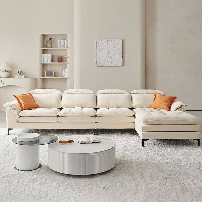L-Shaped Sectional Sofa with Chaise Lounge, Right-Hand Facing, 5-Seater - Perfect for Living Room, Family Room & Home Theater Seating