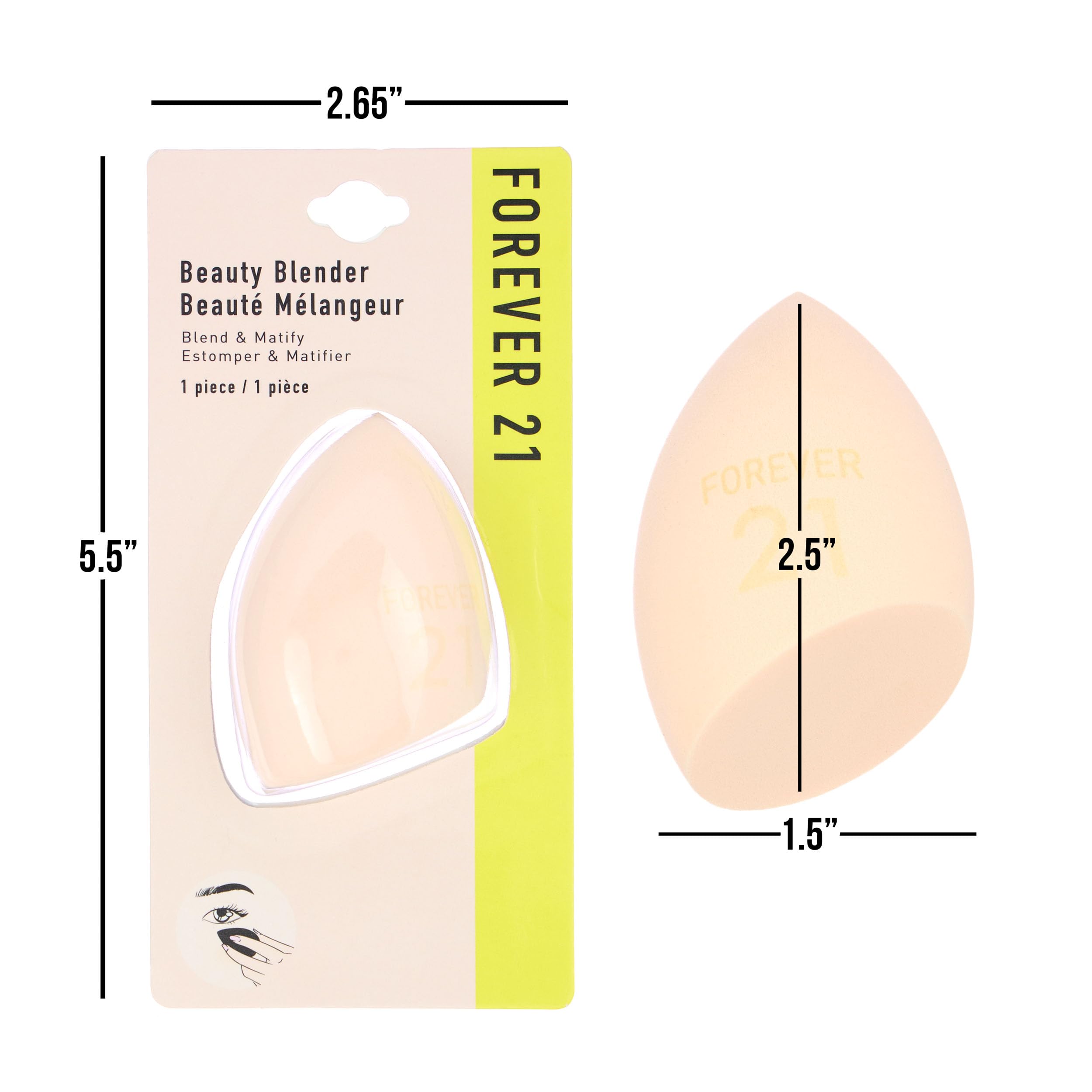 Forever 21 Tan Flat Edge Beauty Sponge - Professional Makeup Blender & Cosmetic Applicator for Flawless Foundation & Concealer Application | Ideal for Everyday Makeup, Contouring & Beauty On-The-Go