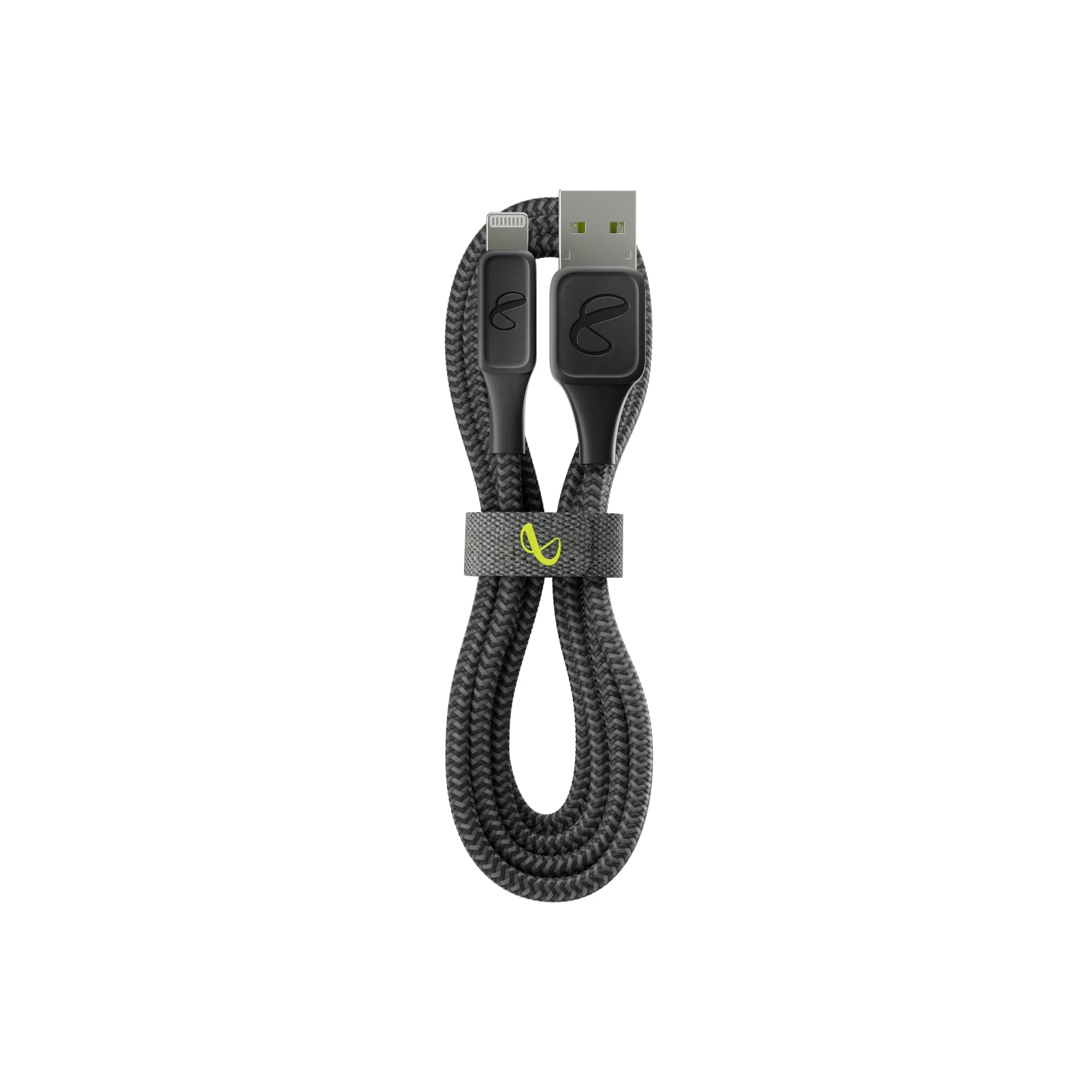 Fast Charging USB-A to Lightning Cable for iPhone & iPad - 3ft Durable Nylon Braided Cord - Compatible with iPhone 14/13/12/11/X/8 & iPad - Perfect for Home, Office & Travel (Black)
