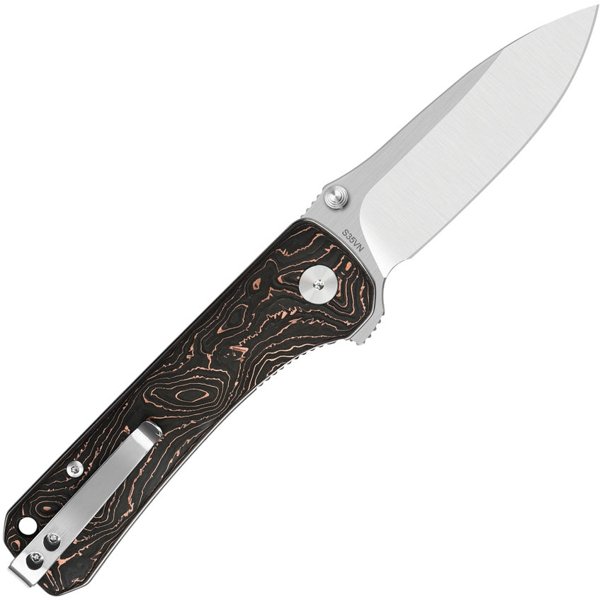 QSP Hawk Copper Foil Shredded Carbon Fiber Knife - EDC Pocket Folding Knife for Outdoor Camping, Hiking & Everyday Carry