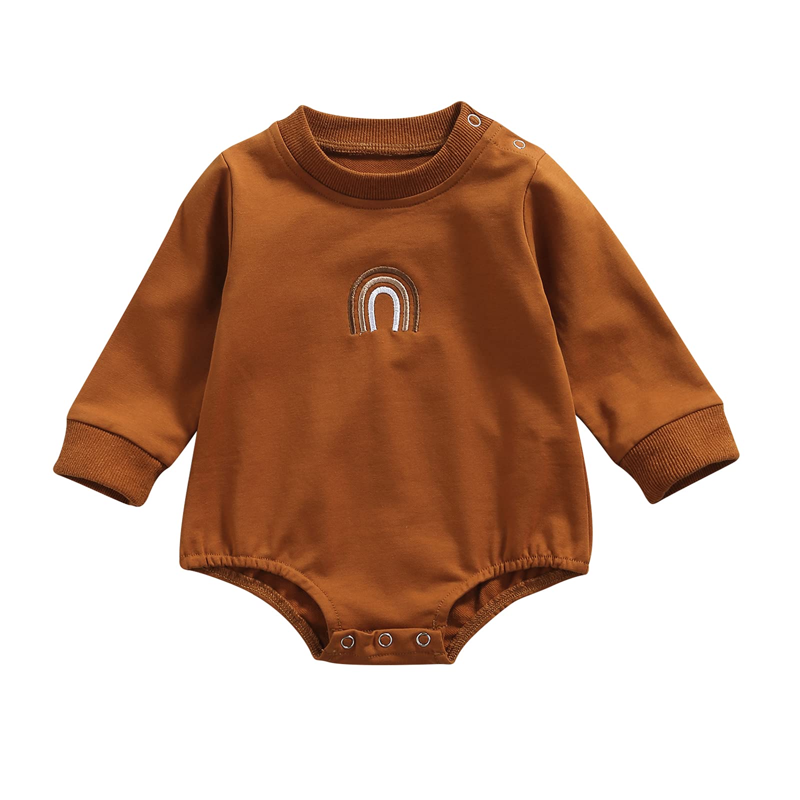Baby Girl & Boy Long Sleeve Crewneck Romper - Oversized Waffle Knit Sweater Bodysuit Pullover Top | Cozy Fall Outfit for Playdates & Family Photos
