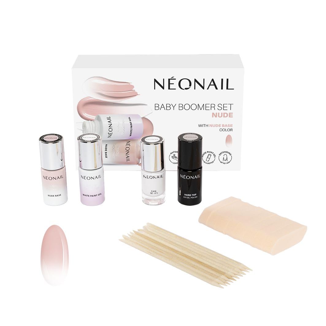 NEONAIL Baby Boomer Nude UV Gel Polish Set - Shellac Manicure Kit with Base & Top Coat for UV/LED Nails | Perfect for Salon Professionals & DIY Home Nail Art