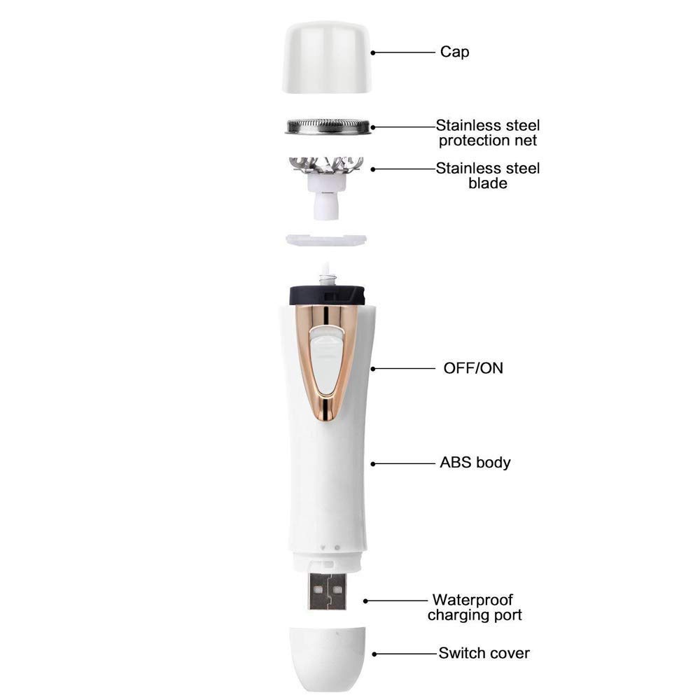 4-in-1 Electric Nose & Ear Hair Trimmer Kit - Waterproof Men's Grooming Tool for Nose Hair, Ear Hair, Beard & Sideburns - Perfect for Travel & Home Use - Men & Women