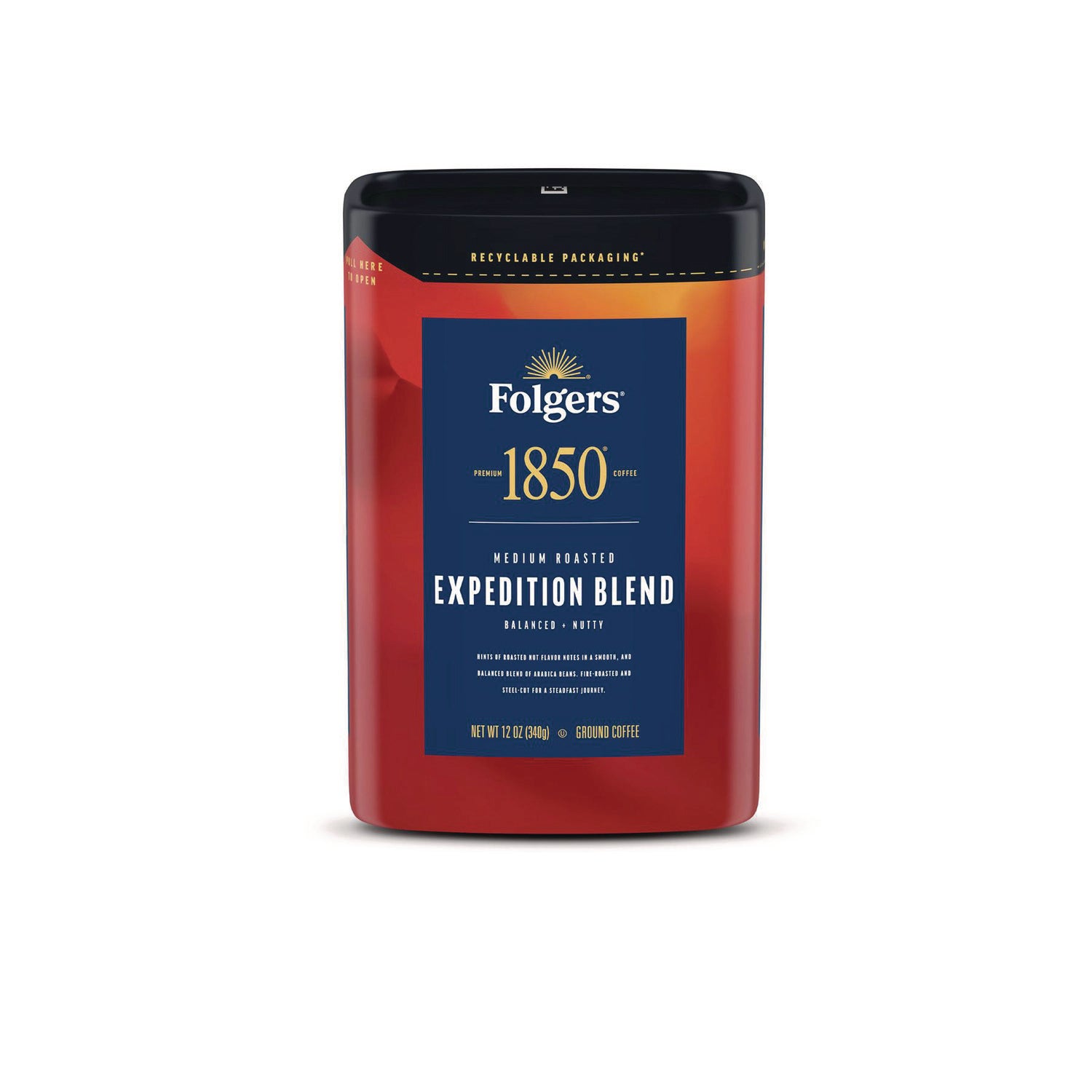 1850 Coffee Expedition Blend - Premium Ground Coffee, 12 oz Canister (Pack of 6) - Perfect for Camping, Hiking & Outdoor Adventures