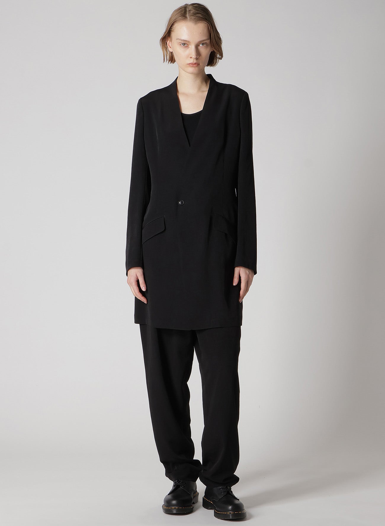 Crepe de Chine Collarless Jacket for Women - Lightweight & Elegant Blazer for Office, Casual Wear & Evening Outfits