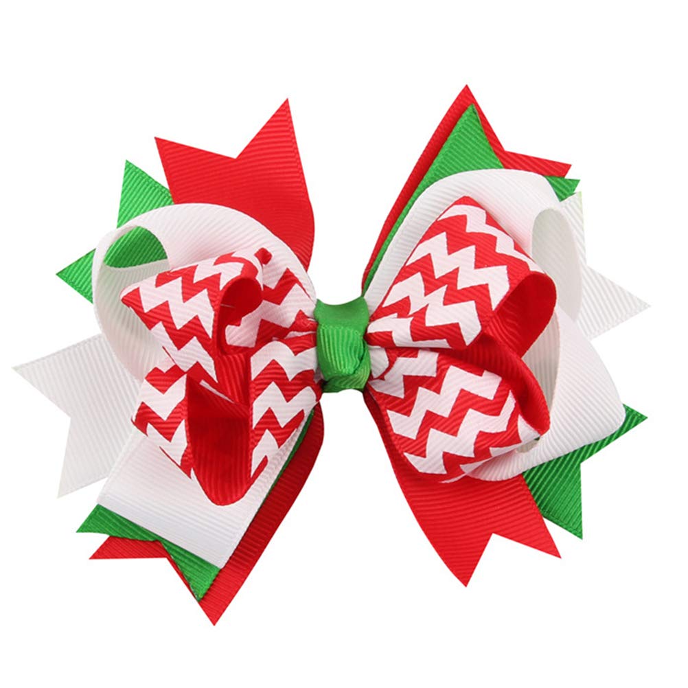 Christmas Hair Bows for Kids - Grosgribbon Hair Clips for Holiday & Party Accessories