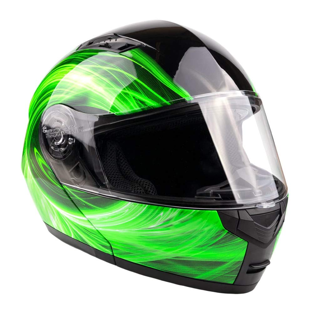 DOT Approved Modular Motorcycle Helmet for Adults - Full Face Flip Up Design with Retractable Sunglasses (Typhoon TH158) - Perfect for Commuting, Touring & Adventure Riding