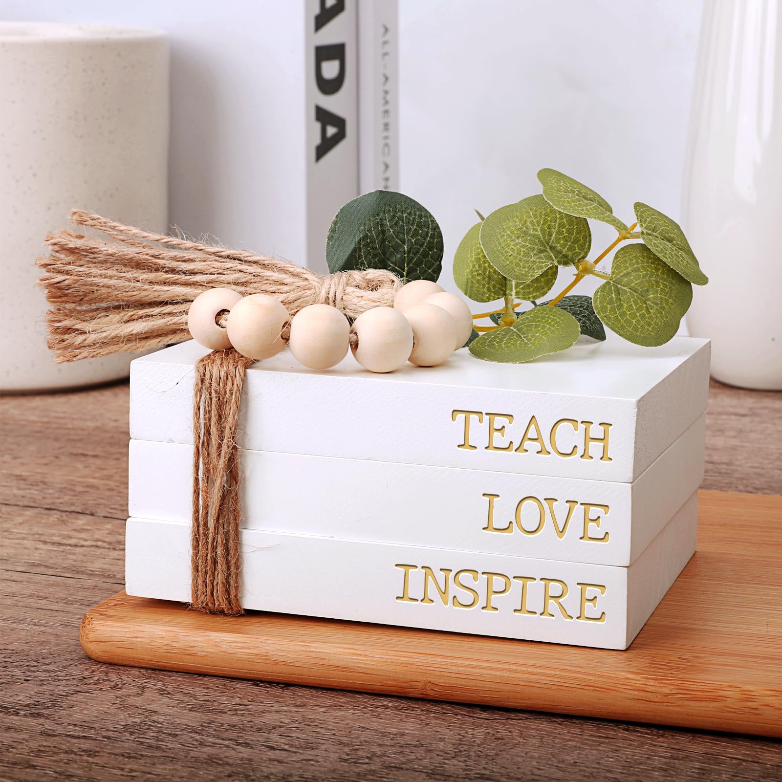 MAMAGIFTREE Mini Decorative Books Set of 3 - Faux Bookshelf Decor for Living Room, Entryway & Office - Vintage Stacked Book Decorations - Perfect for Home Decor, Teacher Appreciation Gifts & Bookshelf Styling