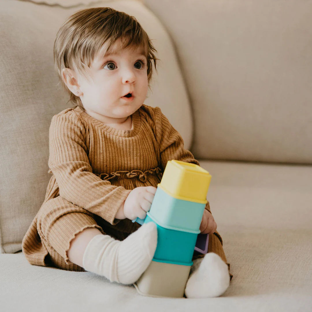 bbluv® Stak – Silicone Stacking Cubes for Babies & Toddlers – Educational Sensory Toys for Early Learning & Playtime Fun
