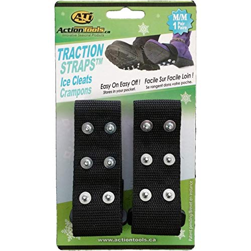 Medium Traction Strap Ice Cleats for Winter Hiking & Snow Walking - Non-Slip Ice Grippers for Shoes & Boots