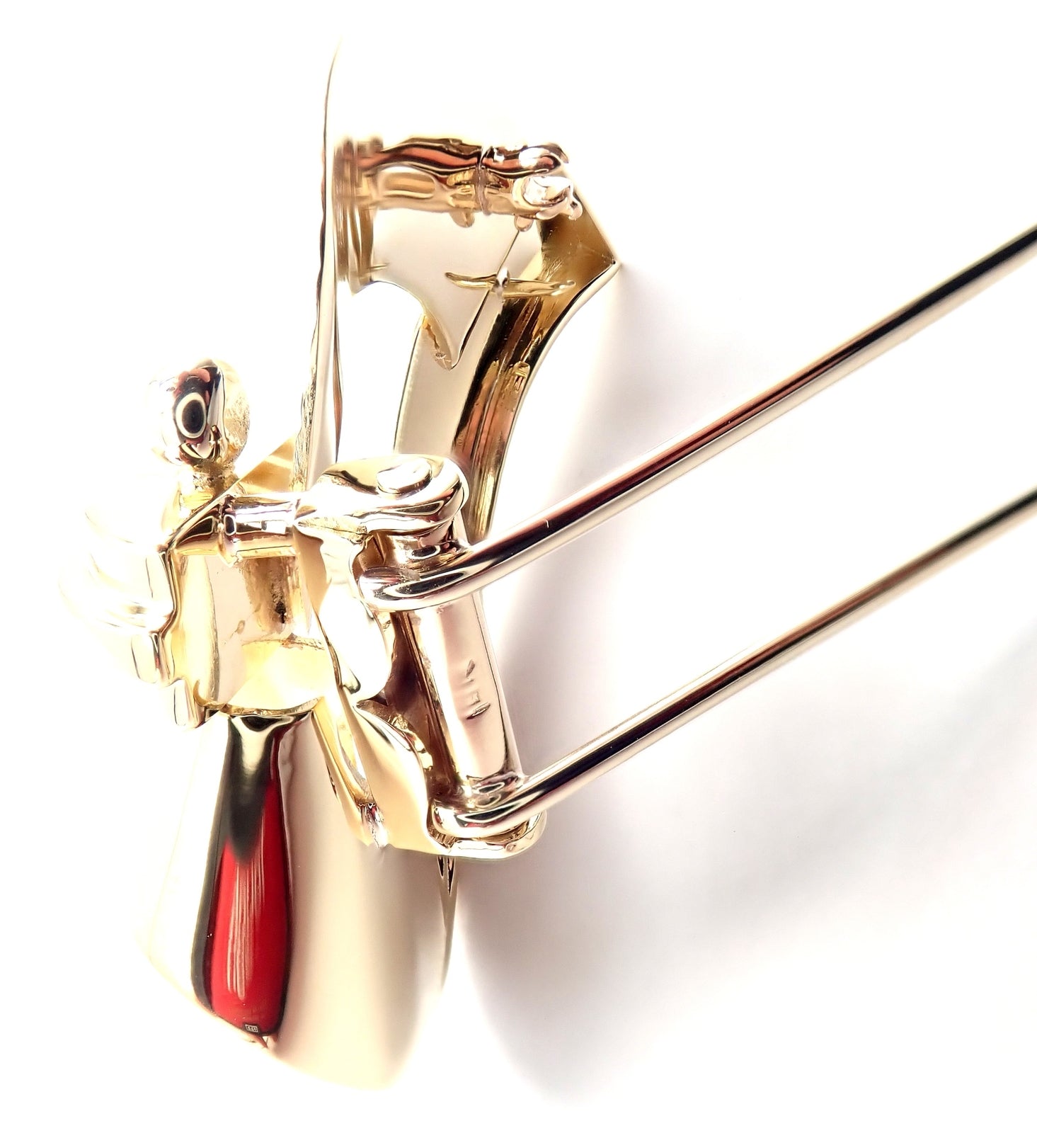 Vintage Authentic Cartier 14k Yellow Gold Art Deco Brooch Pin - Elegant Jewelry Gift for Women, Perfect for Weddings & Special Occasions
