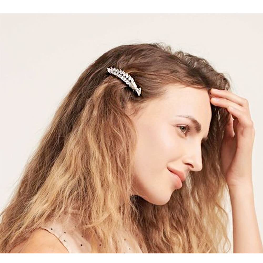 Crystal Hair Clips for Women & Girls - Purple Hair Barrettes for Parties & Weddings