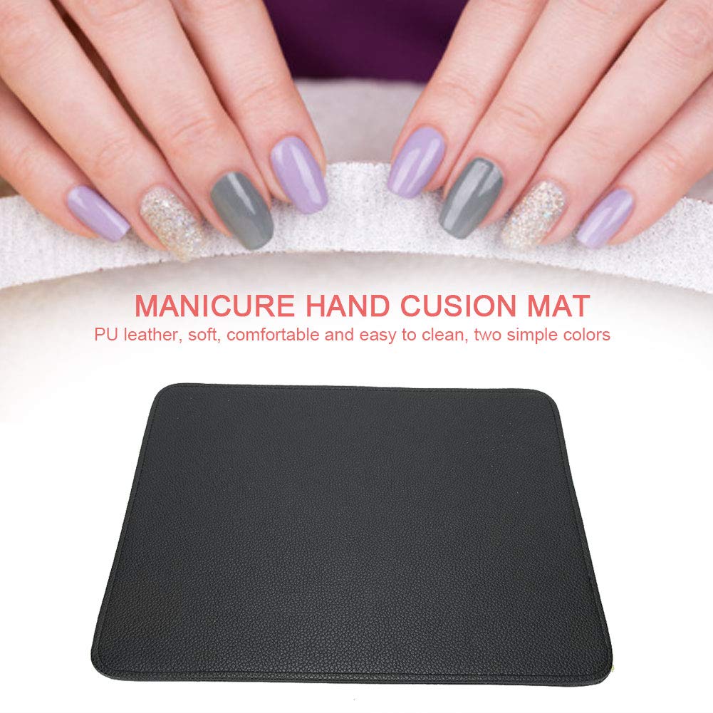 Nikou Washable Foldable Nail Art Table Mat - Non-Slip Manicure Desk Pad for Salon & Home Use, Black Nail Cushion Hand Mat for Gel Polish & Acrylic Nail Art