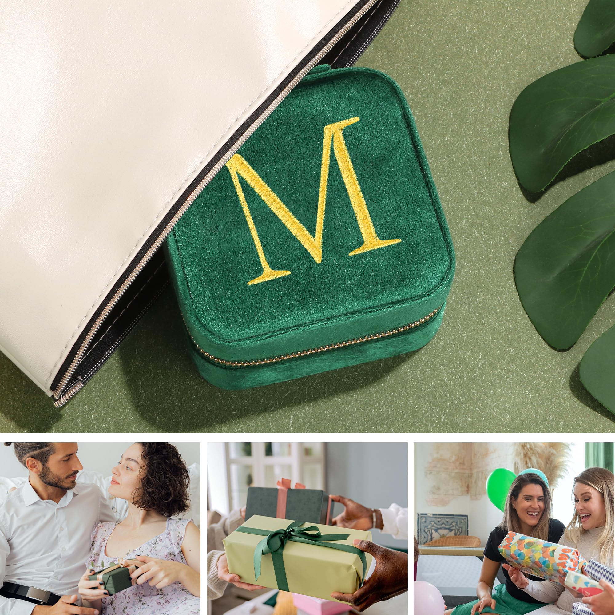 Elegant Green Jewelry Organizer Box for Women - Perfect Birthday, Friendship, Travel, Anniversary, Christmas, Valentine's Day & Graduation Gift Idea - Stylish Storage Solution for Necklaces, Rings & Earrings at Home or On-the-Go