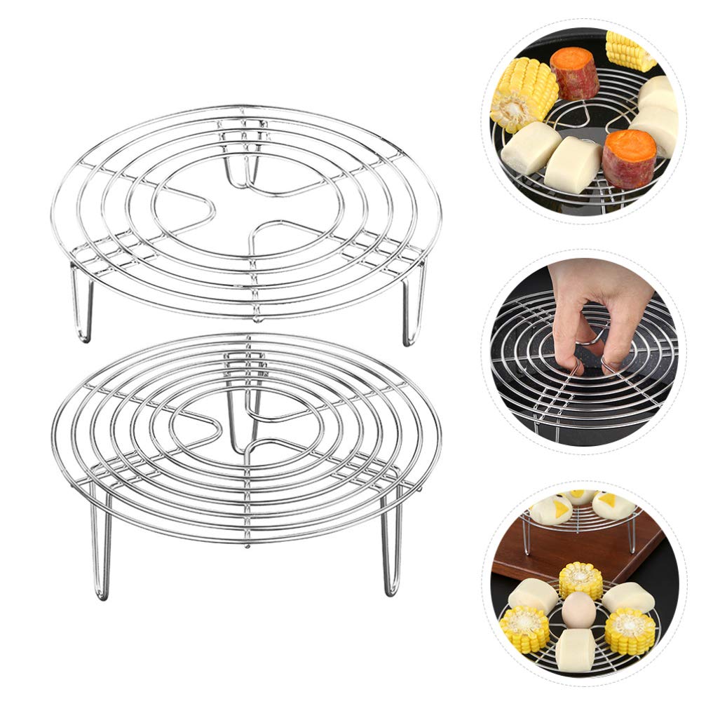 2-Pack Stainless Steel Egg Steamer Rack - Heavy Duty Steamed Egg Holder, Baking & Cooling Stand for Kitchen - Perfect for Steaming Eggs, Dumplings & Vegetables - Durable Kitchen Gadget for Home Use