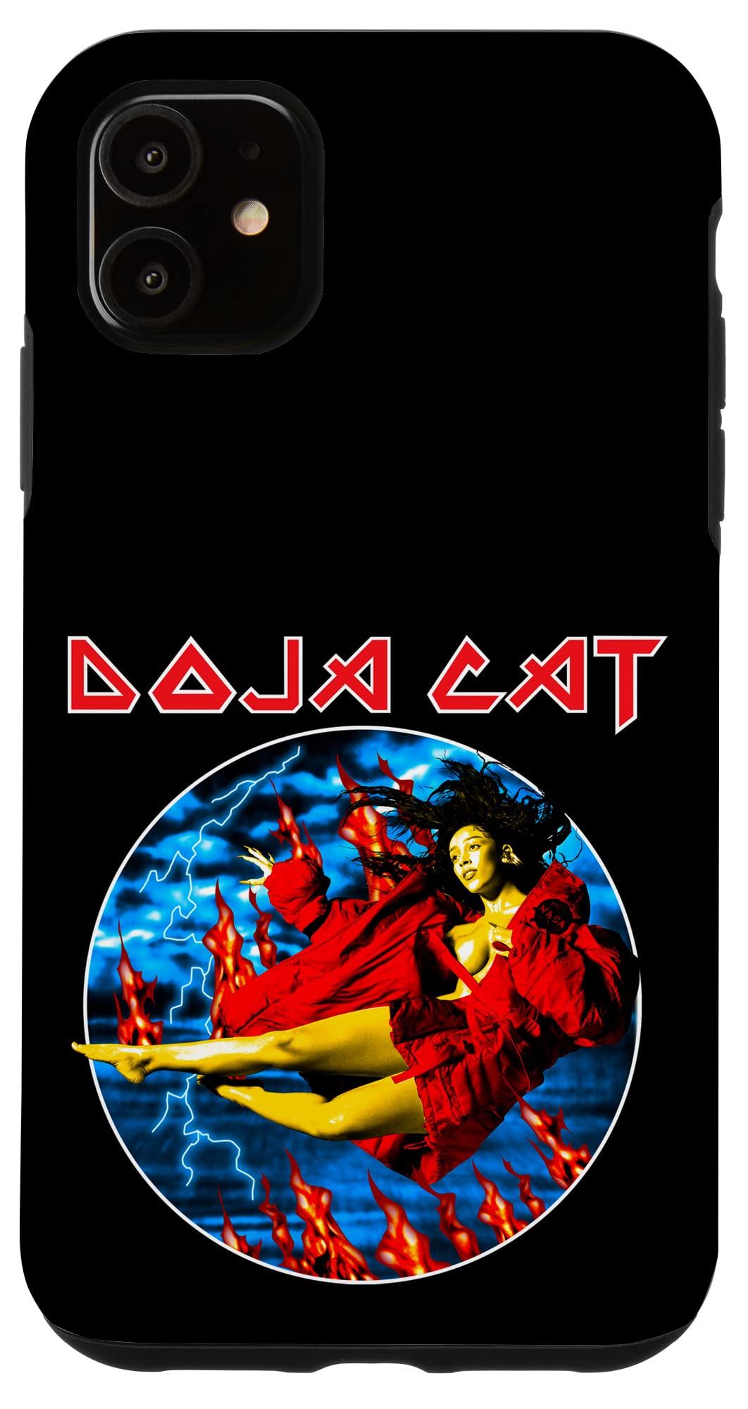 Official iPhone 11 Doja Cat Falling Black Phone Case - Slim Protective Cover for Everyday Use, Commuting & Travel