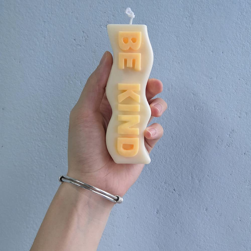 Premium Silicone Candle Molds Set - ONE Love & BE Kind Black Wave Pillar Molds for DIY Candle Making, Aromatherapy Candles, Wax Crafts, Soap Making & Polymer Clay - Perfect for Home Decor, Gifts & Relaxation