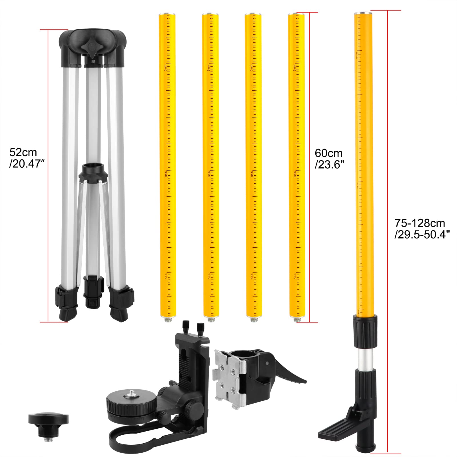 Firecore Upgraded 12 ft Telescoping Laser Pole with Tripod - Adjustable Bracket & 1/4