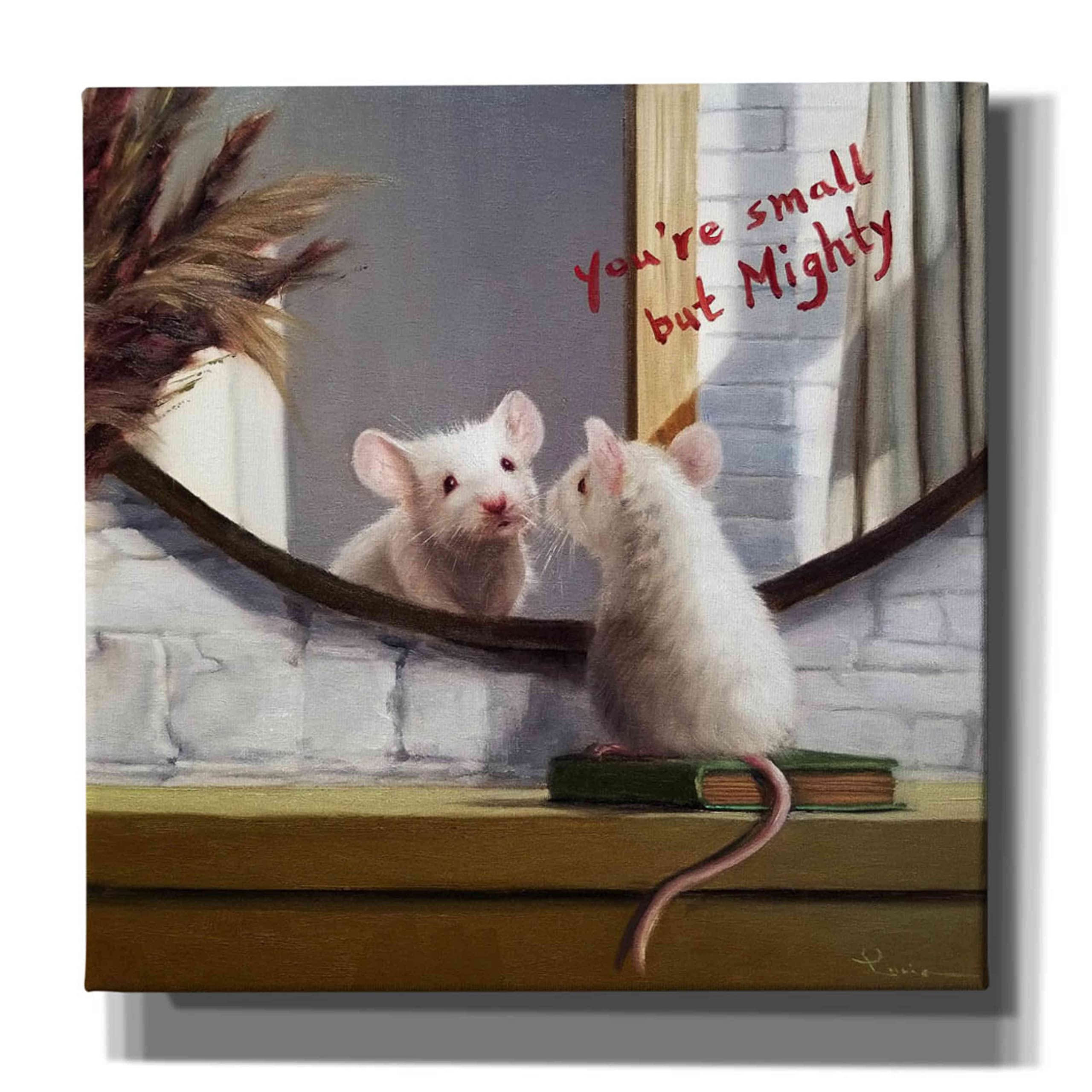 Lucia Heffernan 'Mighty Mouse' Canvas Wall Art - 26x26 Inch Pop Art Graffiti Painting for Living Room, Bedroom & Office Decor